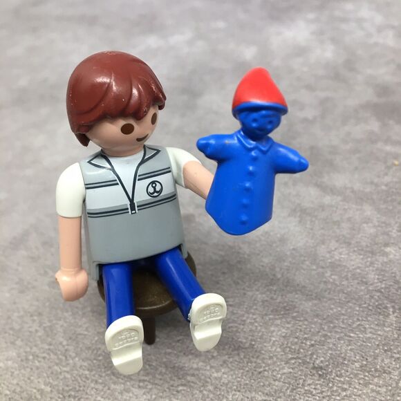 Playmobil Puppet, Child, Man & Stool - Picture 2 of 5